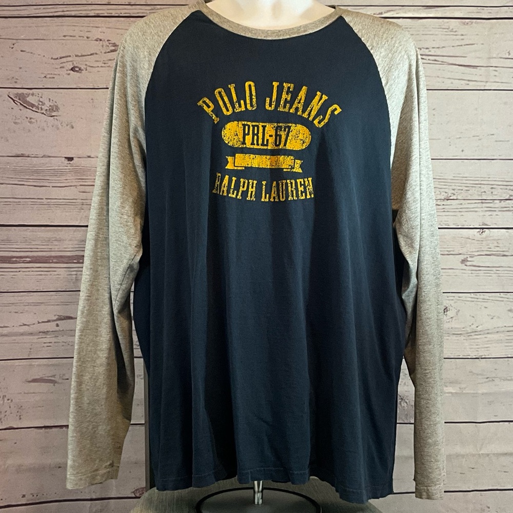 Ralph Lauren Polo Jeans Navy and Gray Long Sleeve